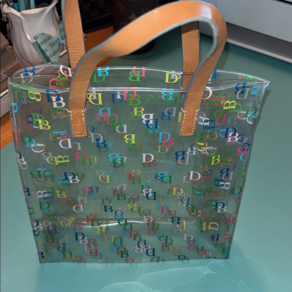 Dooney and Bourke Transparent Multicolor Logo Tote Bag